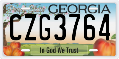 GA license plate CZG3764