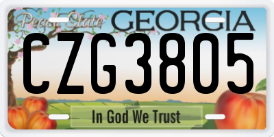 GA license plate CZG3805