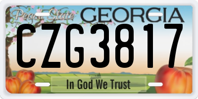 GA license plate CZG3817