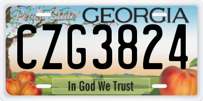 GA license plate CZG3824