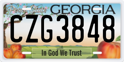 GA license plate CZG3848