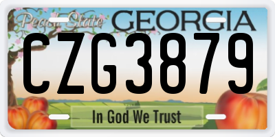 GA license plate CZG3879