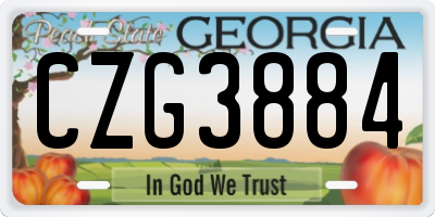 GA license plate CZG3884