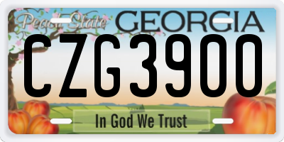 GA license plate CZG3900