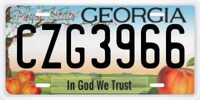 GA license plate CZG3966