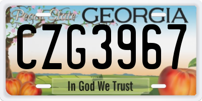 GA license plate CZG3967