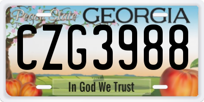 GA license plate CZG3988