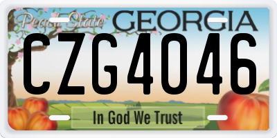 GA license plate CZG4046