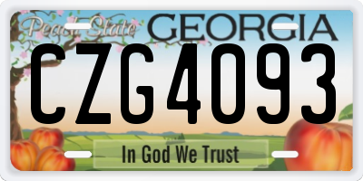 GA license plate CZG4093