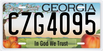 GA license plate CZG4095