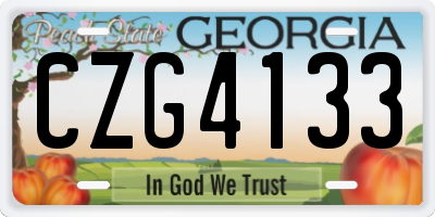 GA license plate CZG4133