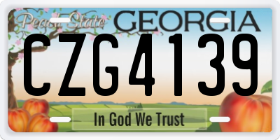 GA license plate CZG4139
