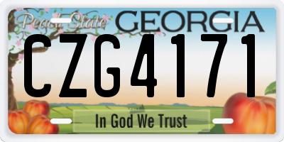 GA license plate CZG4171