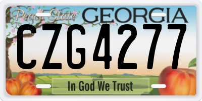 GA license plate CZG4277