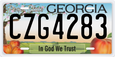 GA license plate CZG4283