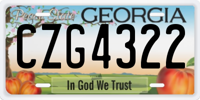 GA license plate CZG4322