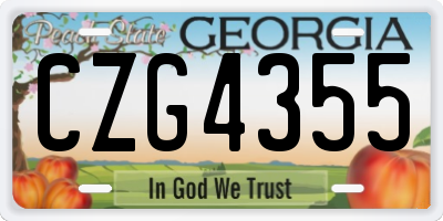 GA license plate CZG4355