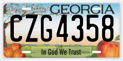 GA license plate CZG4358