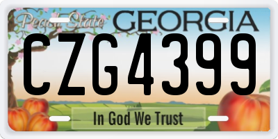 GA license plate CZG4399