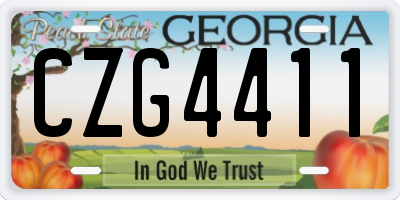 GA license plate CZG4411