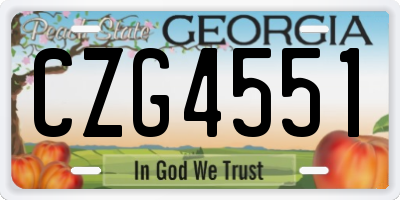 GA license plate CZG4551