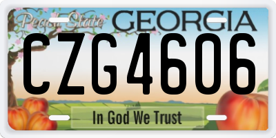 GA license plate CZG4606