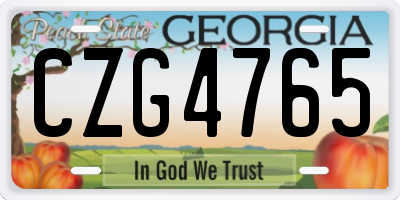 GA license plate CZG4765