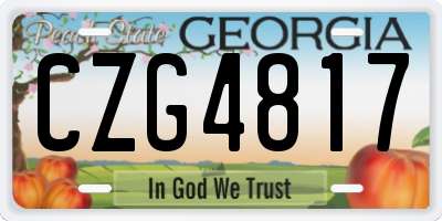GA license plate CZG4817