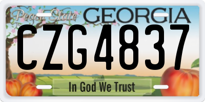 GA license plate CZG4837