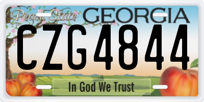 GA license plate CZG4844