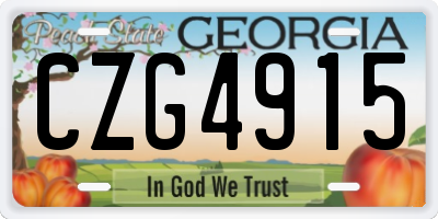 GA license plate CZG4915