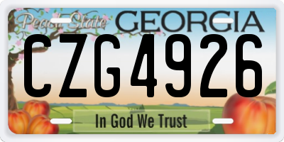 GA license plate CZG4926