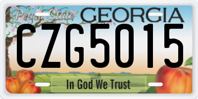 GA license plate CZG5015
