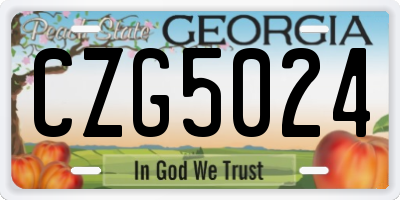 GA license plate CZG5024
