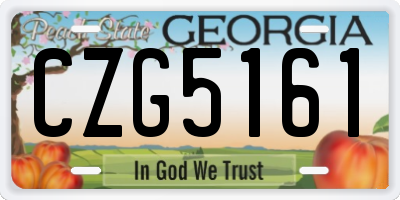 GA license plate CZG5161
