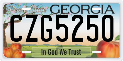 GA license plate CZG5250