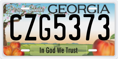 GA license plate CZG5373