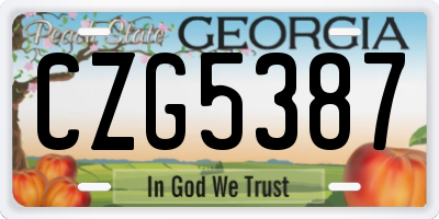 GA license plate CZG5387