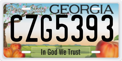 GA license plate CZG5393