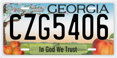 GA license plate CZG5406