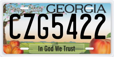 GA license plate CZG5422