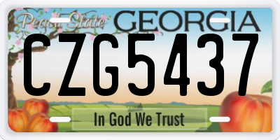 GA license plate CZG5437