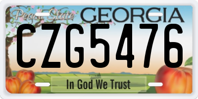 GA license plate CZG5476