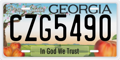 GA license plate CZG5490