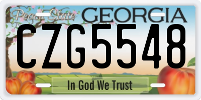 GA license plate CZG5548