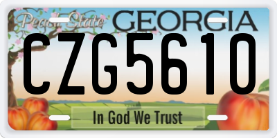 GA license plate CZG5610