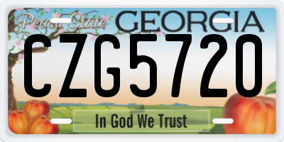 GA license plate CZG5720