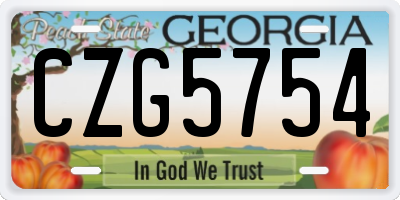 GA license plate CZG5754