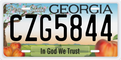 GA license plate CZG5844