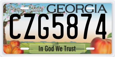GA license plate CZG5874